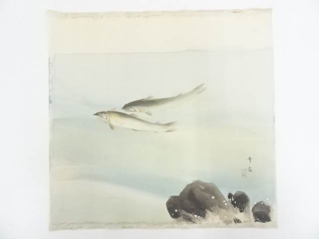 JAPANESE MEKURI ART WORK / HAND PAINTED / AYU FISH / ARTIST WORK